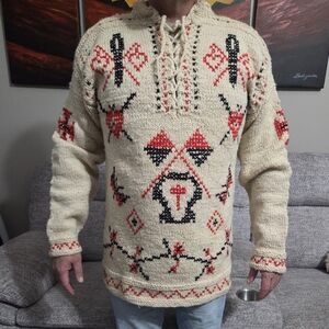 Camisola Poveira – Vintage Portuguese Fisherman Wool Sweater, Handmade